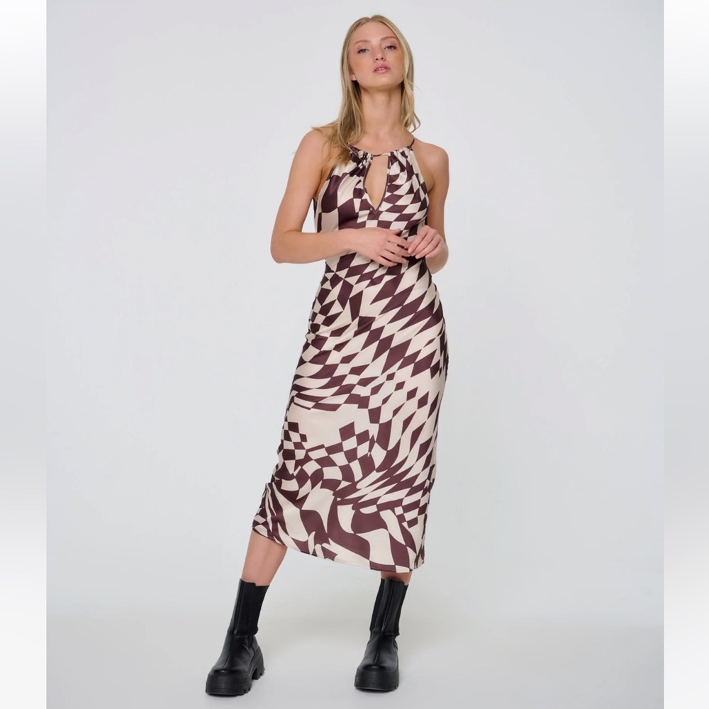 Drawstring Halter Midi Slip Dress by Another Girl